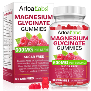 Gomitas de Glicinato de Magnesio Veganas Sin Azúcar ArtoaLabs 600mg, Gomitas de Glicinato de Magnesio de Alta Absorción para el Bienestar General - Product Image 1