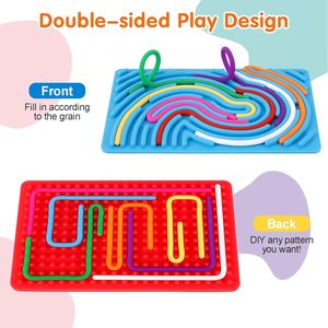 Jouet sensoriel <span class=keywords><strong>en</strong></span> silicone double face amélioré, planche d'<span class=keywords><strong>activités</strong></span> <span class=keywords><strong>pour</strong></span> calmer le stress et l'anxiété, cadeau <span class=keywords><strong>pour</strong></span> enfants - Product Image 4