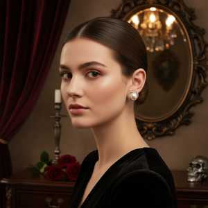 Di tendenza di moda geometrico fiore gotico ragazze gioielli vendita calda all'ingrosso orecchini di strass per gli amanti delle perle - Product Image 3