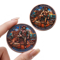 Pièce de monnaie en cuivre 999 de 1 once, en relief, avec pulvérisation de couleur style dessin animé/anime, pièce de monnaie en cuivre 3D personnalisée pour cadeau