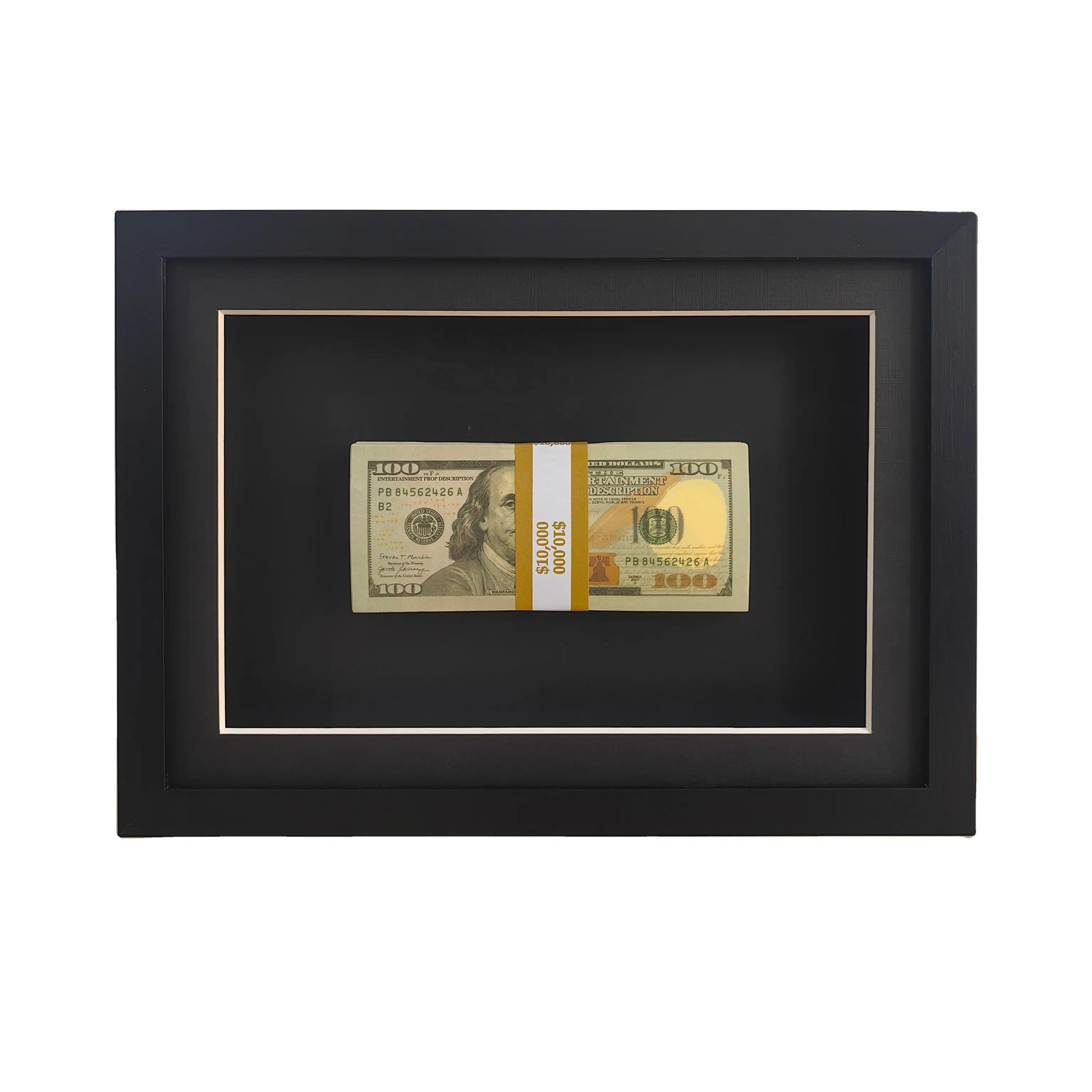 All Black dollar bill frame 10x10 inch 30x30 cm 5 6cm depth with money Shadow Box Frame Display US dollars Case deep box Frame