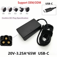 Alimentation rapide USB-C PD 65W pour HP AI-PC, chargeur d'ordinateur portable GaN
