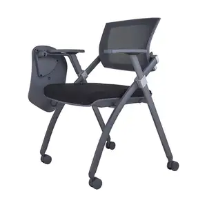 Eaglesing办公室折叠会议椅带轮子和写字板的塑料培训椅
