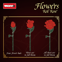 Woma Factory – Ensemble de Blocs de Construction Fleur de Bouquet de Roses Rouges en Briques Artificielles pour Cadeaux de Luxe Saint-Valentin (11156)