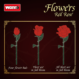 Woma nhà máy hoa hồng đỏ bó hoa xây dựng khối Bộ gạch nhân tạo cho quà tặng valentine sang trọng (11156) - Product Image 3