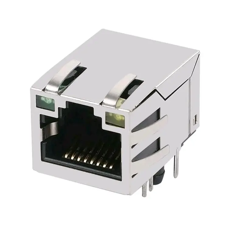 Conector Modular Ethernet RJ 45 hembra, puerto único 8P10C, Gigabit, POE, 10 pines, RJ45