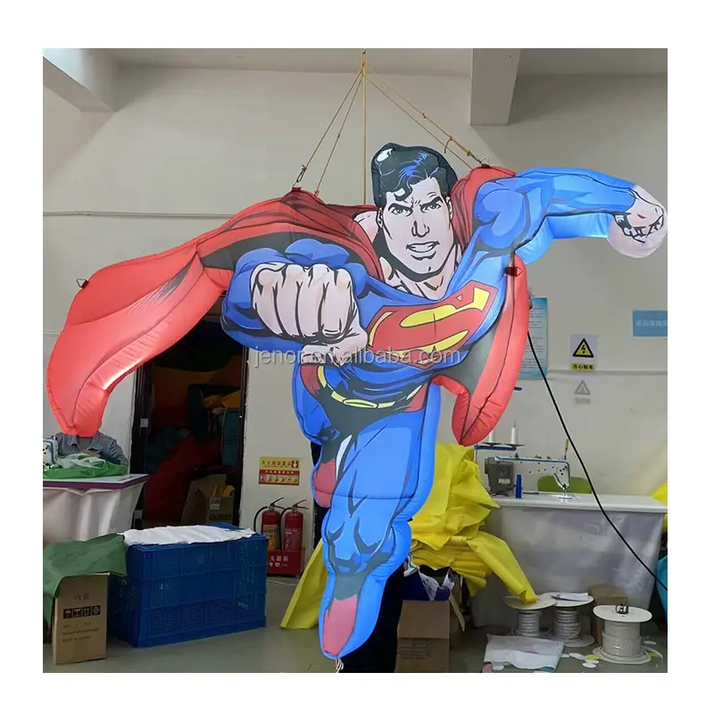 Lighting Inflatable Superman Model Inflatable Movie Character Cartoon for Decoration