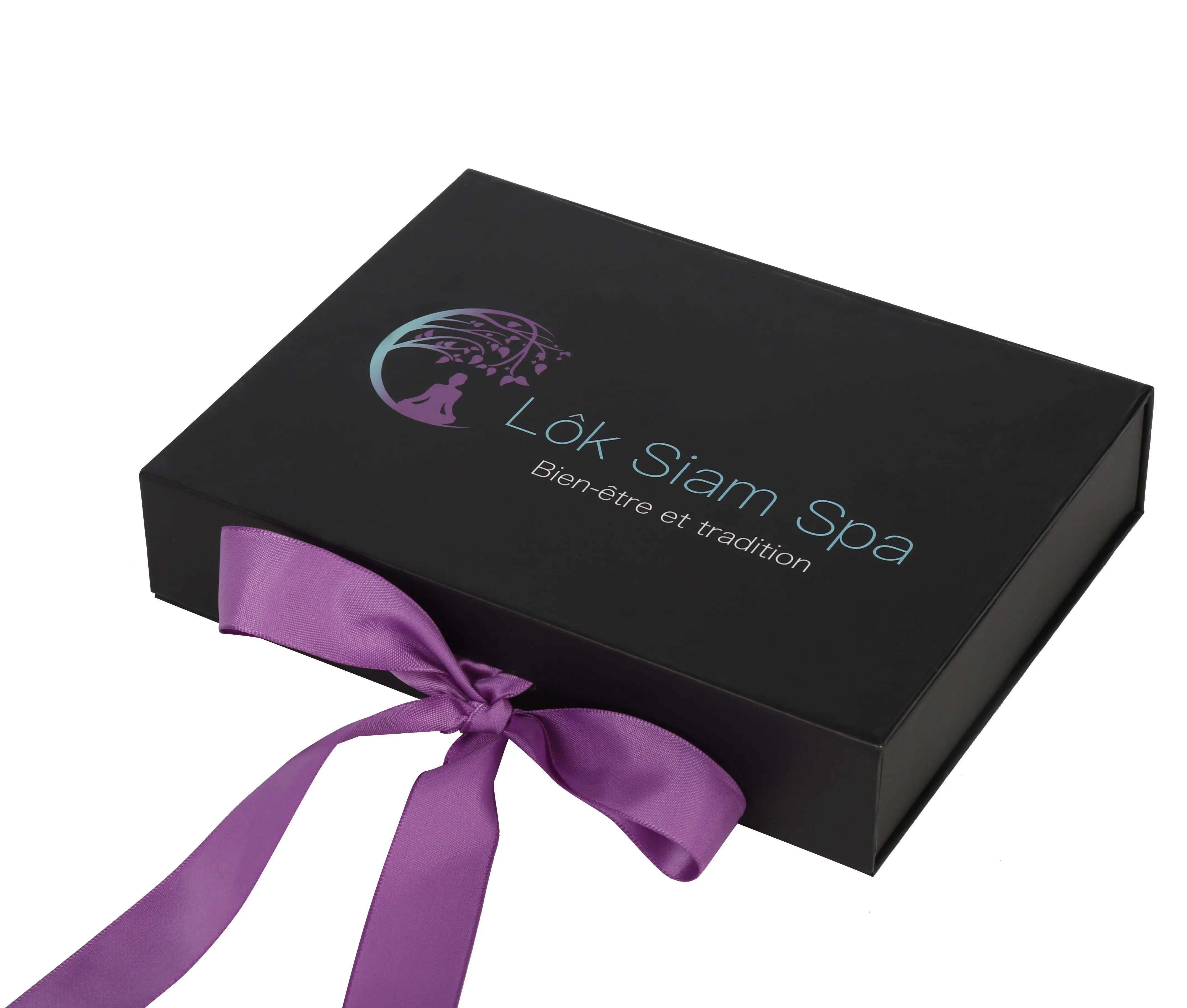लक्जरी महिलाओं स्पा सौंदर्य बॉक्स पैकेजिंग पेपर चुंबक ढक्कन उपहार बॉक्स पैकेजिंग के साथ रिबन हैंडल