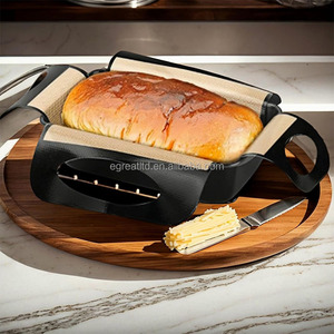 Factory Customize Reusable Food-Grade <b>Silicone</b> Bread Loaf Pan Liner Heat Resistant Oven Safe with 4 Handles - Product Image 6