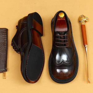 High-end Custom Genuine Leather Slip-Resistant Retro Fashionable Business Formal Oxford Style Casual <b>Shoes</b> for All Seasons - Product Image 3