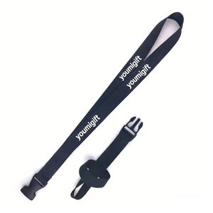 Cordon de cou personnalisé avec logo sur mesure et sangle élastique pour verres à vin et bière, avec boucle en plastique - Product Image 3