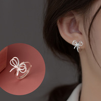 Bijoux en or 18 carats Boucles d'oreilles en argent sterling 925 plaqué or Boucles d'oreilles en or DIY Bow