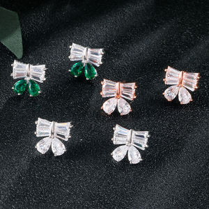 RAKOL EP3034 mariposa Rosa pendientes Cubic Zirconia oreja Stud pendientes lindos joyería de mujer 2025 gran oferta - Product Image 2