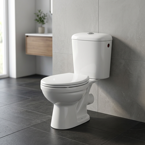 Porcelain Bathroom Sanitary Wares Two Piece Water Closet Toilet Seat with Plastic Seat Cover and LLC Fittings Complete WC Set - Product Image 4