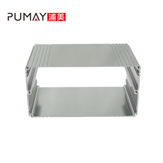 PA158 150*75-L PUMAY Aluminium Enclosure Audio Amplifier Chassis Cabinet Rack 19 6063+5052 Alloy Sandblast Finish Silver Color