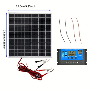 <b>Solar</b> Panel Kit 12W 12V Monocrystalline With <b>Charge</b> <b>Controller</b> For RV Boat Camping - Product Image 3