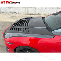 Nouveau capot ventilé en fibre de carbone pour Mustang 2016-2024, style MBJ, installation par vis avec boulons, noir