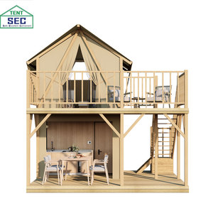 Luxury Two Glamping <b>Tent</b> Loft Solid Wood Structure Canvas Roof Resort Hotel House OEM Customization AL30 Our Product Is a Premiu - Product Image 2