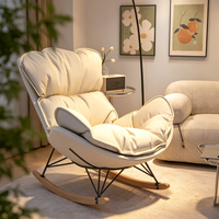 Chaise longue à bascule moderne et ergonomique, en forme de papillon, surdimensionnée, avec coussin profond et rembourrage doux en peluche, facile à utiliser