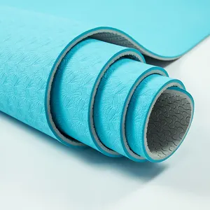 制造普拉提定制6毫米高品质有机环保回收耐用双色TPE瑜伽垫