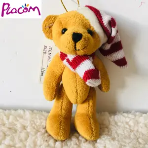 Quà Tặng Giáng Sinh Plush Jointed Teddy Gấu Nhồi Bông Nhỏ Teddy Bear Gấu Keychain