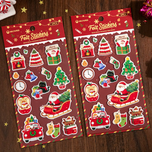 Adesivi in feltro: un accogliente <span class=keywords><strong>racconto</strong></span> natalizio invernale, adorabili decorazioni natalizie in feltro per la pianificazione. - Product Image 3
