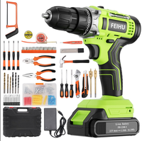 Perceuse sans fil 21V, kit d'outils électriques 108 pièces avec 2 batteries et 1 chargeur pour la réparation et le travail du bois à domicile