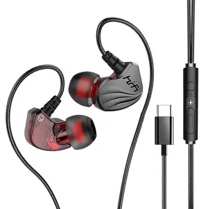 Earphone kualitas tinggi, headphone & Aksesori kabel Tipe c earbud earphone untuk ponsel tablet perjalanan