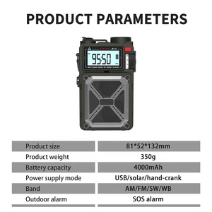 Portable 4000mAh Rechargeable manivelle rétro <span class=keywords><strong>Radio</strong></span> étanche AM/FM/SW/WB poche <span class=keywords><strong>Radio</strong></span> récepteur solaire batterie externe alerte météo - Product Image 2