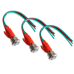 Terminal de tornillo de acero inoxidable y cobre resistente al agua de 19mm, interruptor de botón de arranque de Metal con Cable de luz LED para RV Marine - Product Image 3