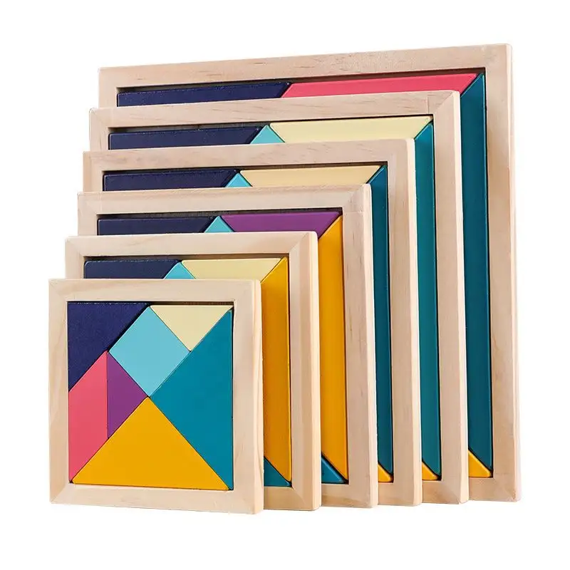 Montessori early learning Wooden jigsaw puzzle educational toys for kids Wooden Tangram Puzzle toy