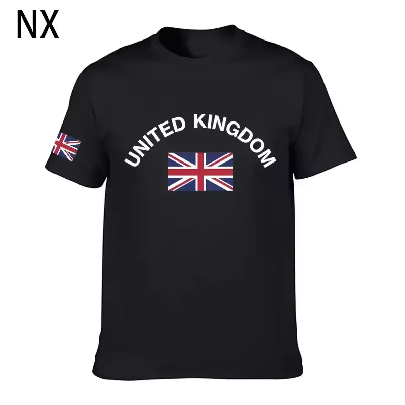 卸売高品質綿100% カスタムTシャツ英国旗シャツラウンドネックTシャツユニセックス用