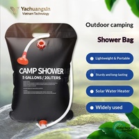 Douche de camping 5 gallons 20 litres, produit de bain portable pour l'extérieur, design rectangulaire en plastique