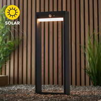 Détecteur de mouvement de tour de borne étanche en aluminium moulé sous pression moderne lampe de pelouse à led extérieure lumière solaire