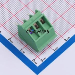 1713037 Screw Terminal Block Through hole Component (THT),P=5mm Connector 5mm Green Through Hole 3P - Product Image 1