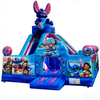 Château gonflable Stitch Bounce House Lilo & Stitch avec toboggan, PVC écologique, capacité 500 kg