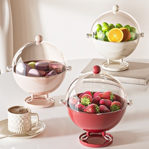 <span class=keywords><strong>Assiette</strong></span> en plastique haut de gamme de luxe <span class=keywords><strong>l</strong></span>éger pour fruits, collations et bonbons, boîte à fruits secs rotative pour salon et fête - Product Image 1