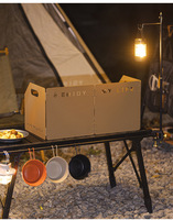 Réchaud de camping et pique-nique d'extérieur épaissi, pliable en trois ou quatre sections, portable, à butane, avec pare-vent