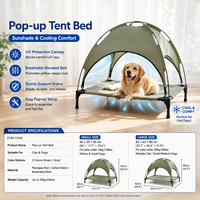 Tente surélevée pour chats et chiens, respirante, rafraîchissante, pliable, durable, réutilisable, résistante à l'humidité, pour une utilisation en extérieur toute l'année, en Oxford