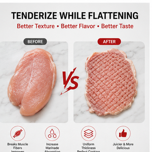เครื่องทำเนื้อสัตว์ปีกแบบแบน เครื่องกดเนื้ออกไก่ เนื้ออกเป็ด - Product Image 4