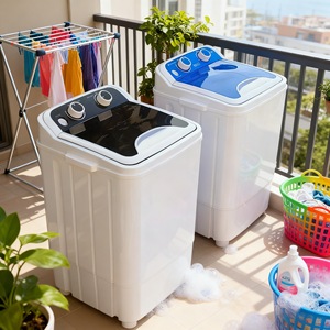 <b>Mini</b> Washing Machine 370x400x630mm Plastic Housing Electric Power Semi Automatic Washer For Small Loads - Product Image 1