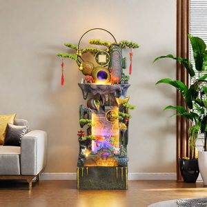 Fontaine de rocher décorative d'intérieur de style chinois avec circulation d'eau, aquarium et lumières pour la maison, le bureau et le Feng Shui - Product Image 3