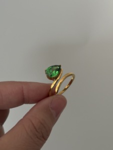 Bague en zircon brillant de 10 mm, plaquée or PVD, en acier inoxydable, étanche, fine, simple, ligne magique, bijoux en zircon - Product Image 4