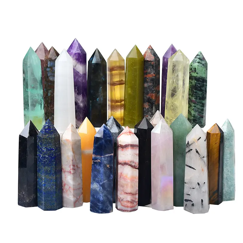 natural stone feng shui meditation clear rose quartz crystal points wholesale amethyst large crystal tower for home decoration