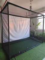 Fangsheng Heavy Duty 8*8ft Filet de frappe de golf en acier/fibre de verre/polyester, toile de cible résistante aux impacts, personnalisable pour intérieur et extérieur