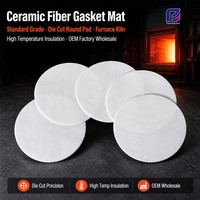Tapis de joint en fibre céramique de qualité standard, coussinet rond découpé pour four et fourneau, isolation haute température, vente en gros OEM