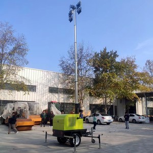 Led Light <b>Tower</b> 5m 7m 9m Solar <b>Powered</b> Mobile Trailer Mounted With High Luminous Efficiency For Outdoor Lighting - Product Image 1