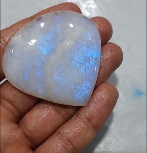 Natural 20-25mm to 30-35mm Blue Flash Rainbow Moonstone IGI Certified for Heart Carving <b>Lotus</b> Wedding <b>Jewelry</b> - Product Image 4