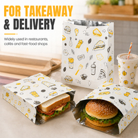 Sacs d'emballage en papier pour hamburgers et sandwichs, isolés en aluminium, résistants à la graisse, avec logo imprimé personnalisé, pour l'emballage de poulet rôti