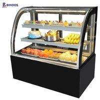 Vitrine Réfrigérée de Comptoir pour Pâtisserie, Monotempérature, avec Verre Courbé, Éclairage LED et Contrôle Numérique